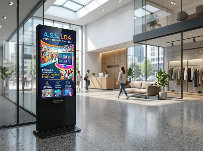 DS-D6055UN-D/S - Hikvision 55" Slim Floor Standing Digital Signage