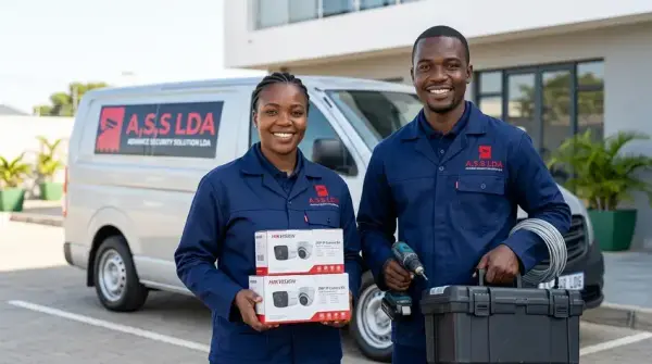 A.S.S. LDA technicians holding surveillance equipment on site